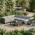Ibiza Medium Corner Garden Sofa Set - Coffee Table - Ceramic Top - Zinc Grey