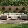 Ibiza U Shape Garden Sofa Set - Coffee Table - Ceramic Top - Latte