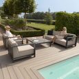 Ibiza Garden Sofa Set - 3 Seater - Coffee Table - Ceramic Top - Oatmeal