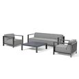 Ibiza Garden Sofa Set - 3 Seater - Coffee Table - Ceramic Top - Zinc Grey