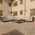 Ibiza Large Corner Garden Sofa Set - Coffee Table - Ceramic Top - Oatmeal