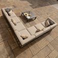 Ibiza Large Corner Garden Sofa Set - Coffee Table - Ceramic Top - Oatmeal