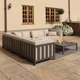 Ibiza Medium Corner Garden Sofa Set - Coffee Table - Ceramic Top - Oatmeal
