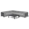 Ibiza Medium Corner Garden Sofa Set - Coffee Table - Ceramic Top - Zinc Grey