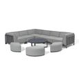 Ibiza Medium Corner Garden Sofa Set - with Footstool - Coffee Table - Ceramic Top - Zinc Grey