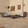 Ibiza Small Corner Garden Sofa Set - Coffee Table - Ceramic Top - Oatmeal