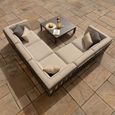 Ibiza Small Corner Garden Sofa Set - Coffee Table - Ceramic Top - Oatmeal