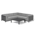 Ibiza Small Corner Garden Sofa Set - Coffee Table - Ceramic Top - Zinc Grey