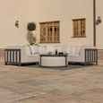 Ibiza Small Corner Garden Sofa Set - with Footstool - Coffee Table - Ceramic Top - Oatmeal