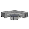Ibiza Small Corner Garden Sofa Set - with Footstool - Coffee Table - Ceramic Top - Zinc Grey
