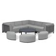 Ibiza Small Corner Garden Sofa Set - with Footstool - Coffee Table - Ceramic Top - Zinc Grey