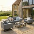 Ethos Garden Sofa Set - 3 Seater - Coffee Table - Zinc Grey