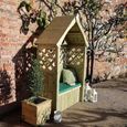 Daisy Garden Arbour - 2 Seater - Trellis Storage - Redwood
