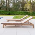 Bolney Adjustable Sling Sunbed - Garden - Acacia Wood