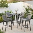 Regal Garden Bar Set - 4 Seater - Zinc Grey