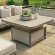 Pulse Deluxe Square Corner Garden Dining Set - Rising Table - Ceramic Top - Latte