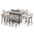 Regal Garden Fire Pit Bar Set - 8 Seater - Latte