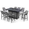 Regal Garden Fire Pit Bar Set - 8 Seater - Zinc Grey