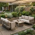 Metro Garden Sofa Set - 6 Seater - Coffee Table - Cafe