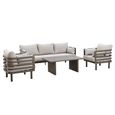Metro Garden Sofa Set - 3 Seater - Coffee Table - Cafe