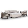 Metro Garden Sofa Set - 3 Seater - Coffee Table - Sintered Stone Top - Cafe