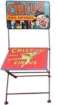 2 x Kufri Hand Painted Iron Circus Folding Chair
