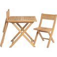Roble Wood 2 Seater Folding Square Garden Tea Set
