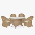 Brayford Outdoor Round Dining Set Small Natural Rattan