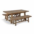 Chilford Outdoor Solid Wood Table and Bench Set Small