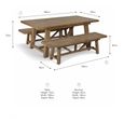 Chilford Outdoor Solid Wood Table and Bench Set Small