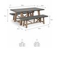 Chilford Outdoor Table and Bench Set Small Grey Slate