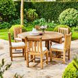 Churn Outdoor Teak Table 160cm and 8 Grisdale Chairs