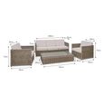 Harting Outdoor 3 Seater Sofa Set Light Rattan