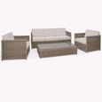 Harting Outdoor 3 Seater Sofa Set Light Rattan