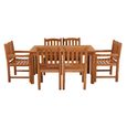 Marbrook Outdoor Teak Table 150cm x 90cm and 6 Grisdale Chairs