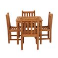 Marbrook Outdoor Teak Table 80cm x 80cm and 4 Grisdale Chairs