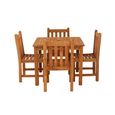 Marbrook Outdoor Teak Table 90cm x 90cm and 4 Malvern Side Chairs