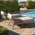 Martinique Garden Double Sunlounger Set - Light Brown