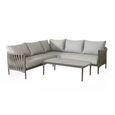Milan Small Corner Garden Sofa Set - Cool Linen