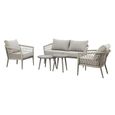 Monaco Garden Sofa Set - 2 Seater - Cool Linen