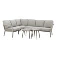 Monaco Large Corner Garden Sofa Set - Cool Linen