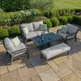 New York Garden Sofa Set - 2 Seater - Rising Table - Dove Grey