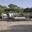 New York Garden Sofa Set - 2 Seater - Rising Table - Dove Grey