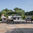 New York Garden Sofa Set - 3 Seater - Rising Table - Dove Grey