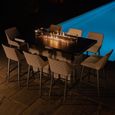 Regal Garden Bar Set - 8 Seater - Fire Pit Table - Oatmeal