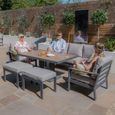 Vancouver Garden Sofa Set - 3 Seater - Rising Table - Dove Grey