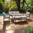 Vancouver Garden Sofa Set - 3 Seater - Rising Table - Dove Grey
