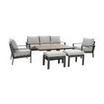 Vancouver Garden Sofa Set - 3 Seater - Rising Table - Dove Grey