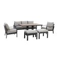 Vancouver Garden Sofa Set - 3 Seater - Rising Table - Dove Grey