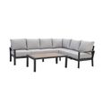 Vancouver Large Corner Garden Sofa Set - with Table - Dove Grey